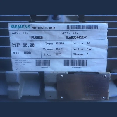 Siemens 60 HP Electric Motor