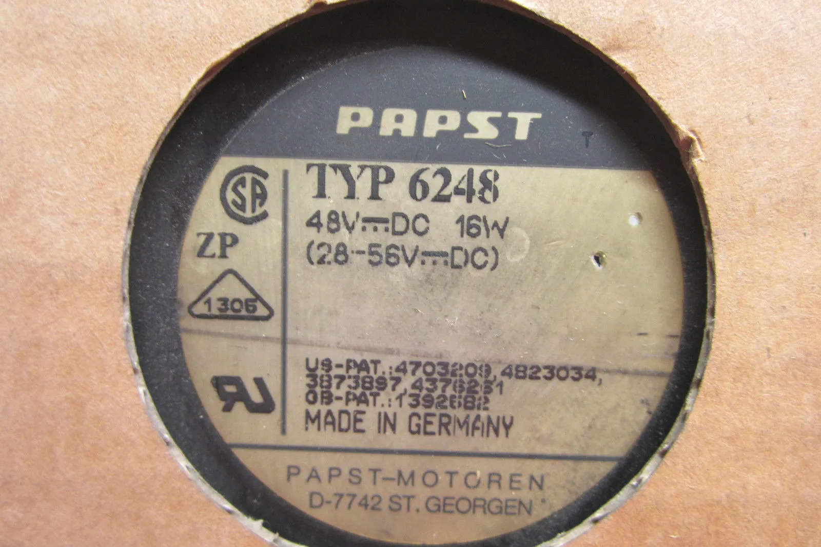 PAPST TYPE 6248 AXIAL FAN