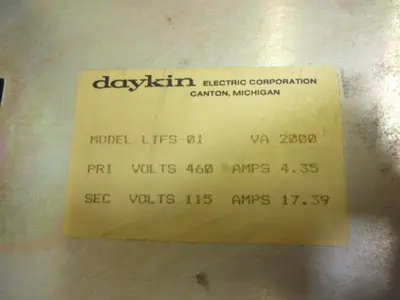 Used DAYKIN LTFS-01 Transformers Michigan US | Ideal Machinery #1275274