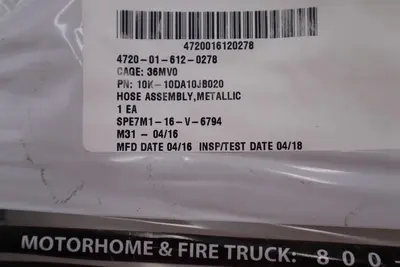 SPARTAN 4720-01-612-0278 HOSE ASSEMBLY #2745