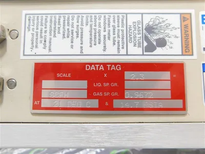 Brooks 1110DJ13CEDAG Full View Rotameter 300 PSIG @ 250°F