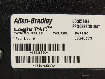 Allen Bradley 1756-L55 Logix Pac Processor Control Logix 750kb Memory 1756-M12/A