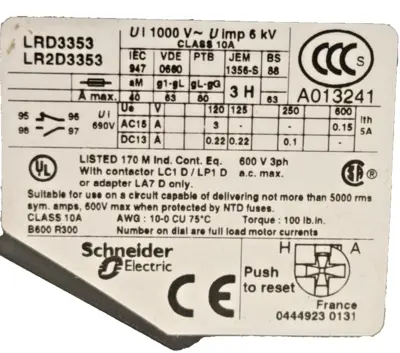 NEW SCHNEIDER ELECTRIC LRD3353