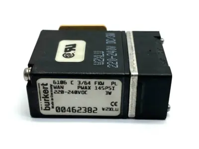 USED BÜRKERT SOLENOID VALVE PLUG-IN 6106 C 3/64 FKM PL