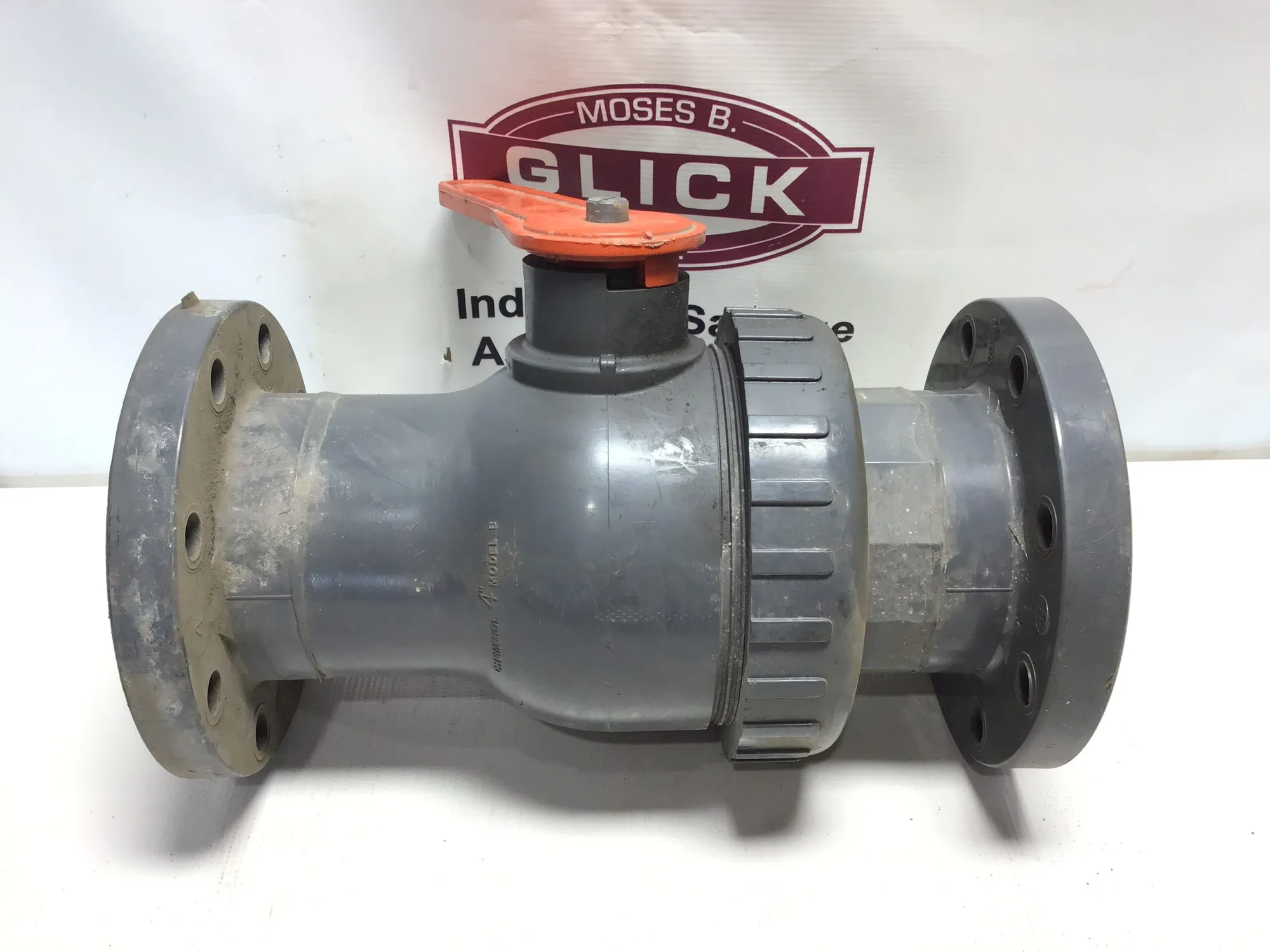 Chemtrol Model B Flanged PVC Ball Valve 4″ Slip x Slip Ends