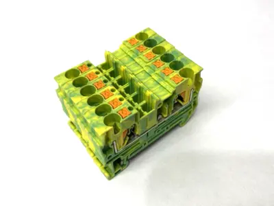 USED PHOENIX CONTACT PROTECTIVE CONDUCTOR TERMINAL BLOCK 3211766 LOT OF 6