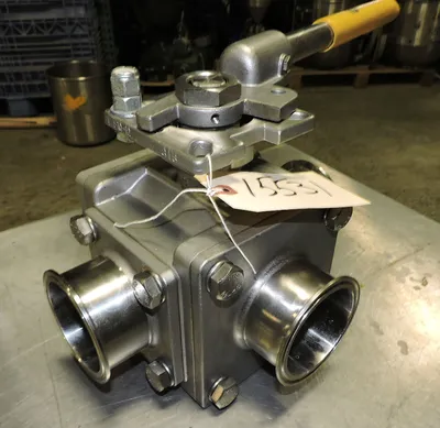 USED TOP LINE 3 WAY SANITARY VALVE 3" THREE WAY