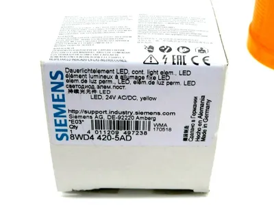 NEW SIEMENS 8WD4 420-5AD SIGNALING COLUMN YELLOW LENS 8WD44205AD