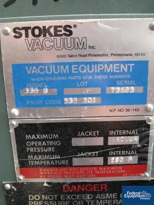 USED Stokes 12 Sq Ft Stokes Vacuum Shelf Dryer, S/S