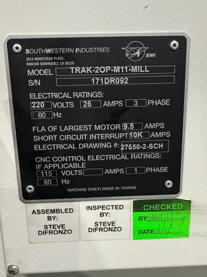 2017 TRAK (SOUTHWESTERN INDUSTRIES) 2OP Vertical Machining Centers | GMT (12)