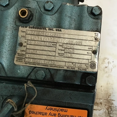 Sew-Eurodrive R67DT90L4BMG2HR Gear Reducer Ratio: 28.13:1 2 hp