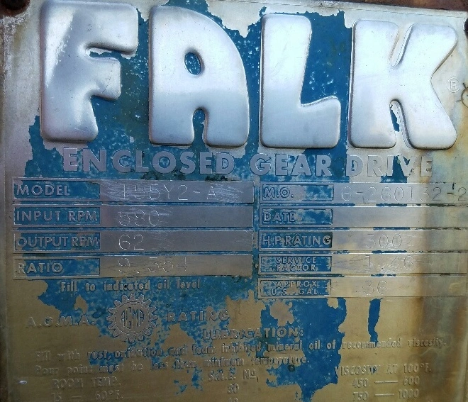 Falk Model 155Y2-A 300 HP 9.354