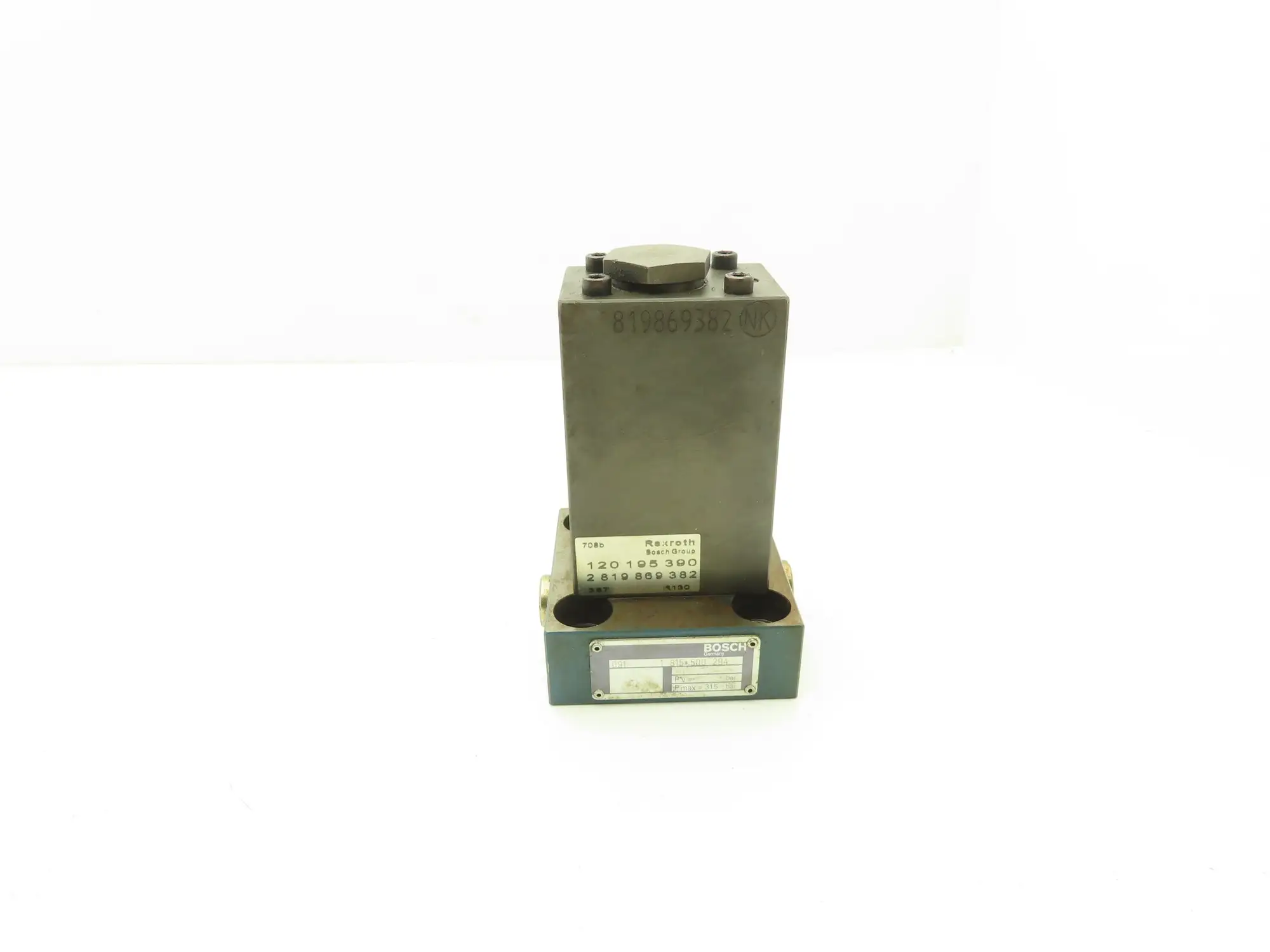 Rexroth 1815500294 Hydraulic Valve Block Max Pres 315 Bar Pressure Relief Valve