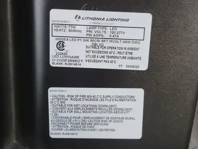 NEW LITHONIA LIGHTING WDGE4 LED P1 30K 80CRI RFT MVOLT SRM DMG