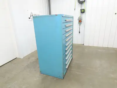Nu-Era Modular Tool Storage Cabinet 11 Drawer 45x28x61" Stanley Vidmar Blue
