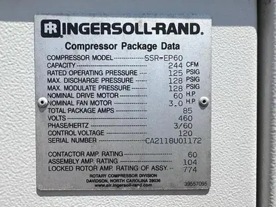 USED INGERSOLL RAND SSR-EP60