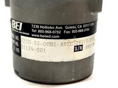 BEI Sensors 01124-001 Incremental Rotary Encoder H25D-SS-OMNI-ABZC-28V/V-SM18