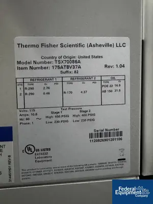 Thermo Fisher Scientific Thermo Fisher Scientific ULT Freezer, Model TSX70086A