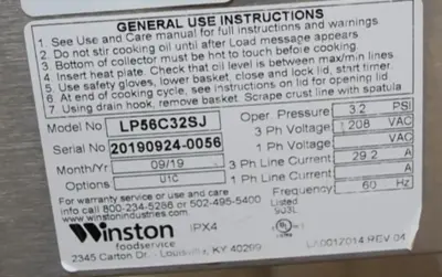 142-1279 Winston Collectramatic Electric Chicken Pressure Fryer