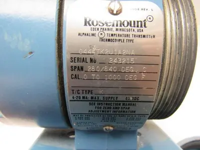 Rosemount 0444TK2U1A2NA Temperature Transmitter