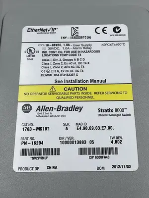 Used ALLEN-BRADLEY ALLEN-BRADLEY 1783-MS10T SER A Misc Electrical & Power Parts | ND Industrial Surplus #1214254