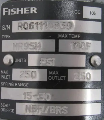 NEW FISHER M95H-3063-2502320 PRESSURE REDUCING VALVE 15-30 M95H30632502320
