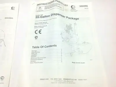 308666 | Graco , 308466G, 309881ZAC, and 308609P Instruction / Parts Manuals - Like New