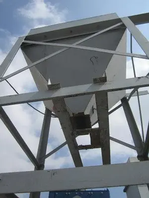 Hopper, 75 CF, C/st, 5' x 4' x 30", 45 Deg Cone, On Stand #S738432