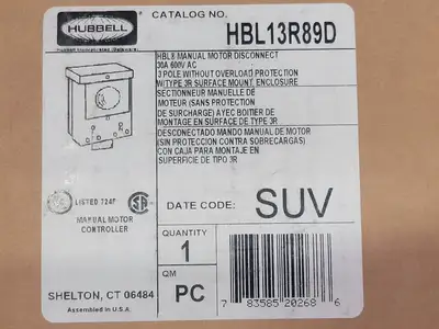 NEW HUBBELL HBL13R89D
