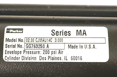 NEW PARKER 02.00 CJMAU14C 3.000 CYLINDER 0200CJMAU14C3000