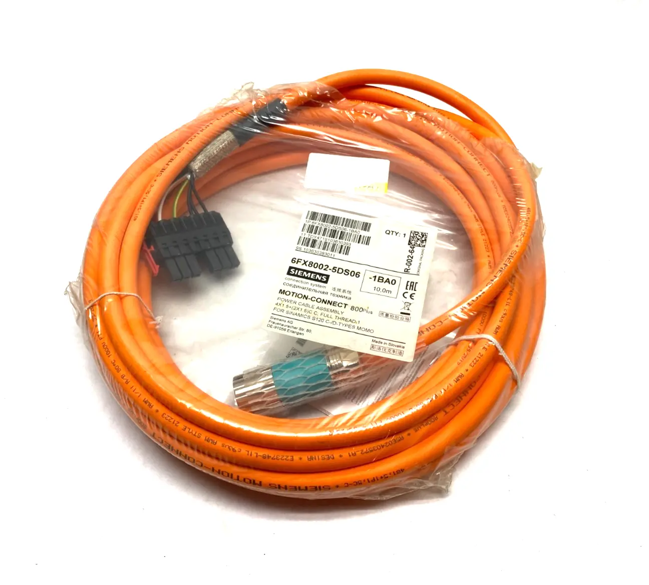 USED SIEMENS MOTION-CONNECT POWER CABLE ASSEMBLY 10M 800PLUS