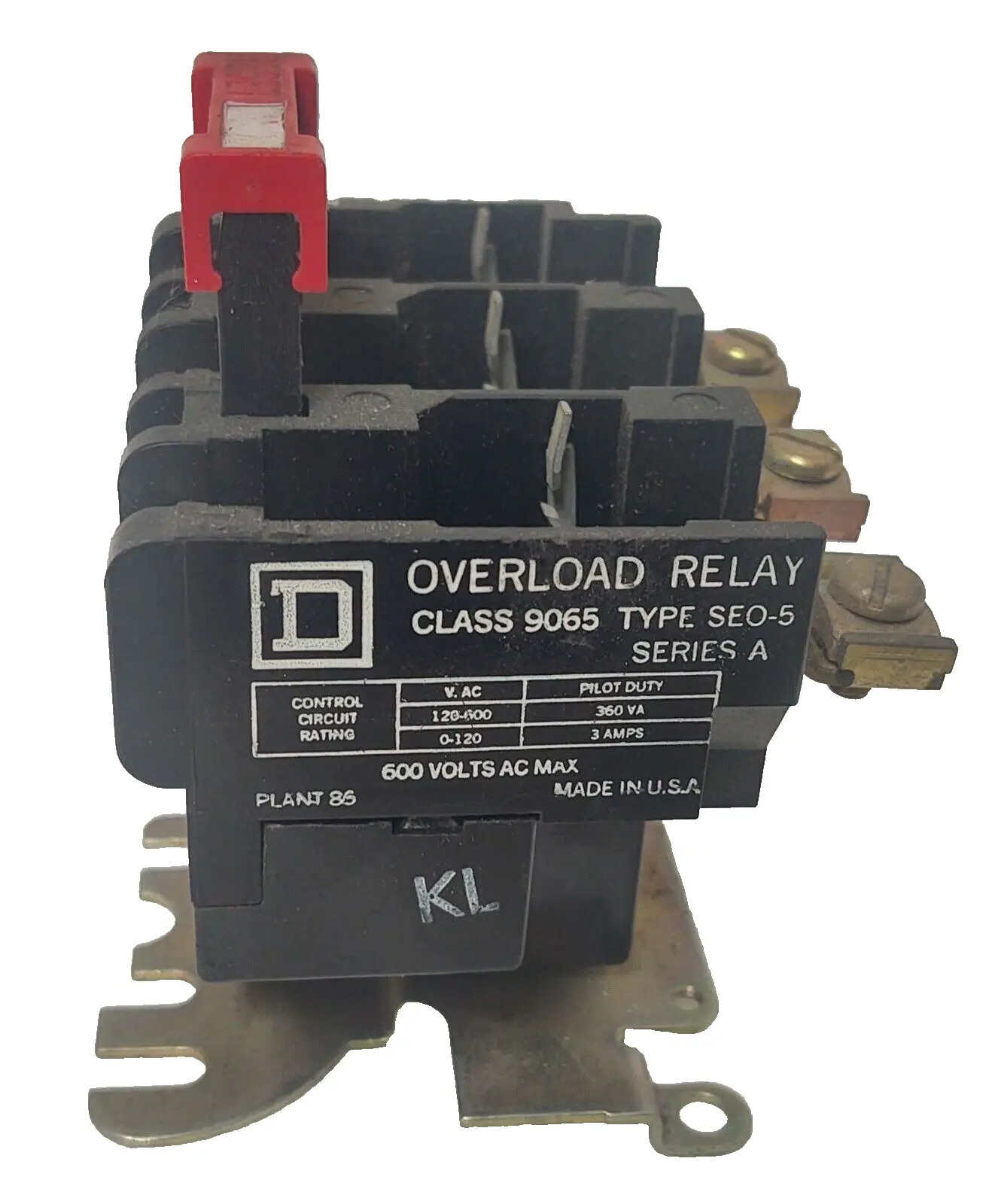 🔥Square D Overload Relay 9065 SE05 600VAC