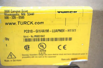 NEW TURCK PC010-GI1/4A1M-LAUPN8X-H1141 PRESSURE SENSOR M6831042 PC010GI14A1MLAUP
