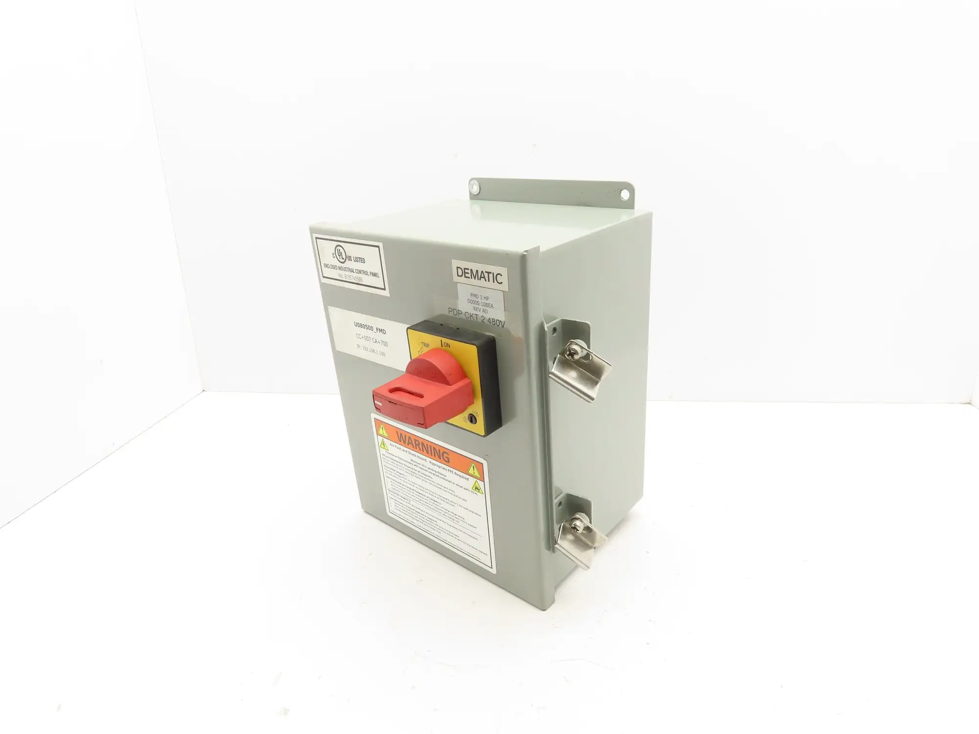 Dematic Manual Motor Circuit Breaker Contactor Disconnect Box 480V 140M-C2E-B40