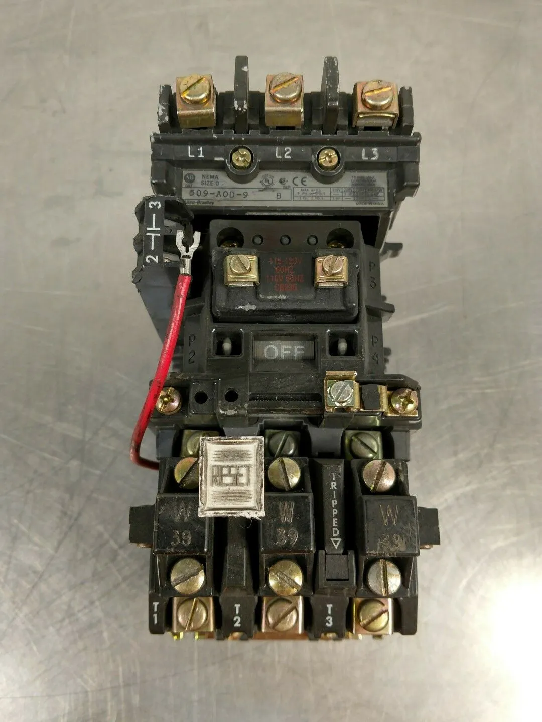 Allen-Bradley 509-A0D-9 Series B 18 Amp Motor Starter 4E-10