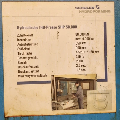 Used 2000 SCHULER 5000 TON Fluid Forming Presses Illinois US | Revelation Machinery #1280106