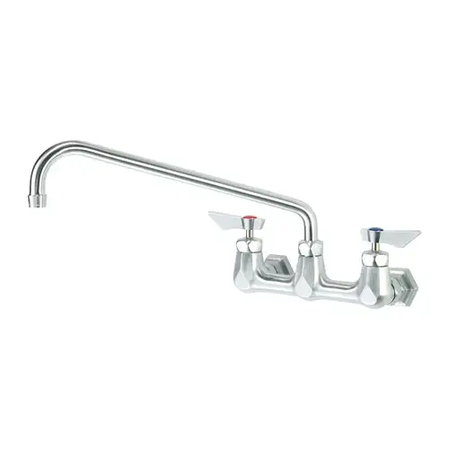 Krowne DX-814 Wall Mount Faucet w/ 14" Swing Spout - 8" Centers