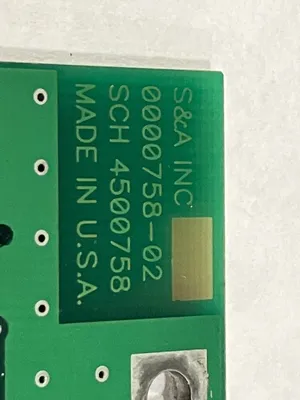 0000758-02 | Saunders & Associates  Circuit Board SCH 4500758 - For parts or not working