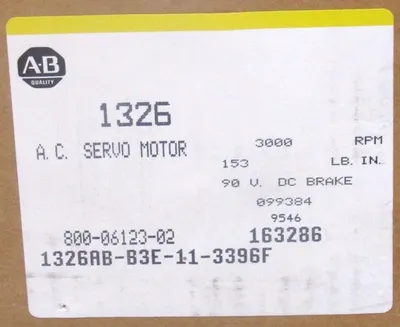 NEW ALLEN BRADLEY 1326AB-B3E-11-3396F SERVO MOTOR 1326ABB3E113396F
