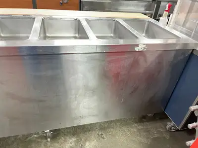 Used Duke Used Duke E-6-CBSS_208/60/1 Thurmaduke Steam Table w/ 6 Wells & Undershelf, 240v Steam Tables (Food) Illinois US | Falcon Restaurant Supply #1376346