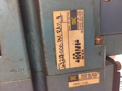 Mac 632D-000-PM-RA11-9 Solenoid Valve w/Base 6300D-611&(4)1100A-111 Valve