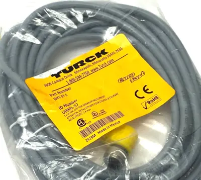NEW TURCK EUROFAST SINGLE ENDED RT ANGLE CORDSET M12 8-PIN
