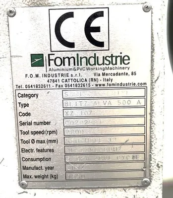 2014 FOM INDUSTRIE BLITZ ALVA 500A Circular Cold Saws | CNC EXCHANGE (19)