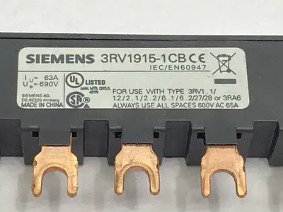 USED SIEMENS BUSBAR 3-PHASE 600VAC 65A