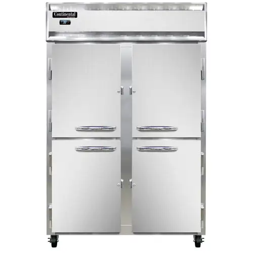 Continental 2RNHD 52" Two Section Reach In Refrigerator, (4) Left/right Hinge Solid Doors, 115v