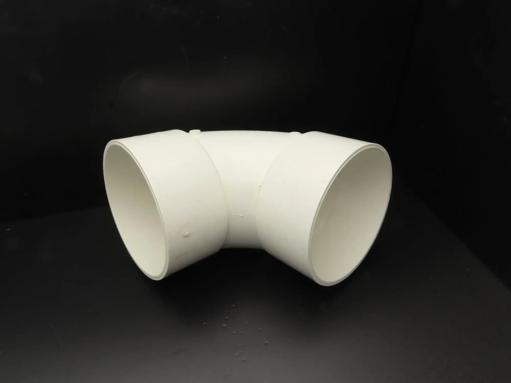 Charlotte PVC 00300 1800 8" DWV 90 Deg Elbow 1/4 Hub x Hub Schedule 40 NSF White
