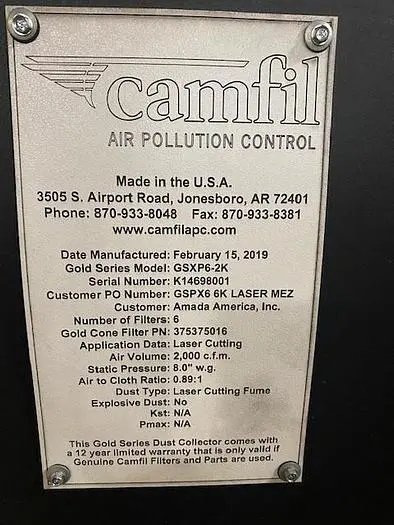 Used 2019 _UNKNOWN_ GSXP6-2K Dust Collectors Arkansas US | SMF MACHINE TOOLS #301347