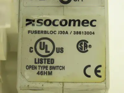 Socomec Fuserbloc J30A Through Door Fusible Disconnect Switch