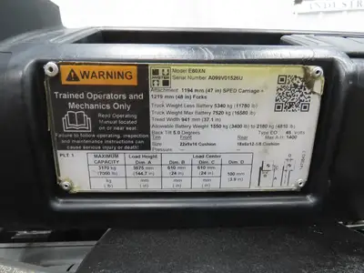 Hyster E80XN Forklift Mast Class IV 2 Stage 4 Lever 144.7" Lift 7000lb READ