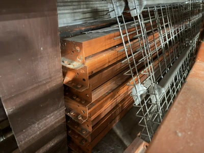 (2) sections of Teardrop style pallet racking, includes (3) 42" deep x 16' tall uprights, approx. (3...